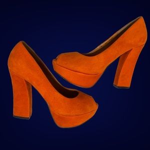Gorgeous Orange Retro Platform High Heels